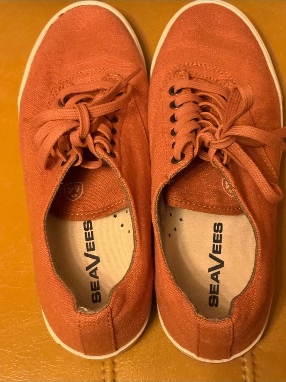 Casual Canvas Sneakers - Rust Orange
